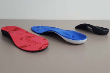 side view of three different types of foot orthotics