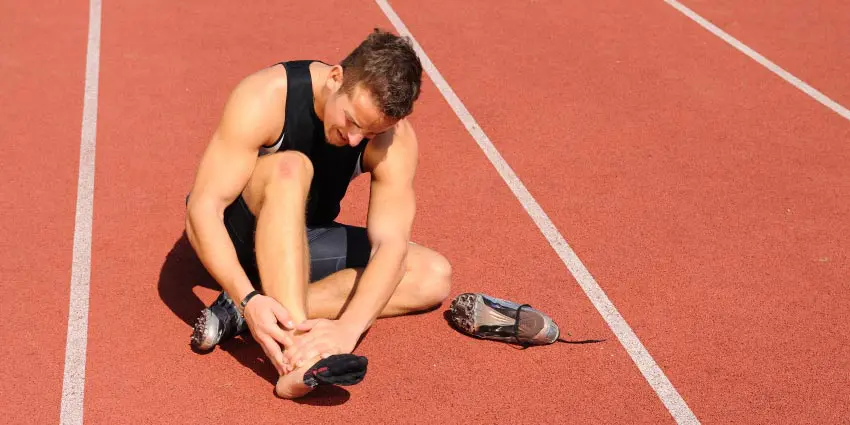 athlete with injured foot